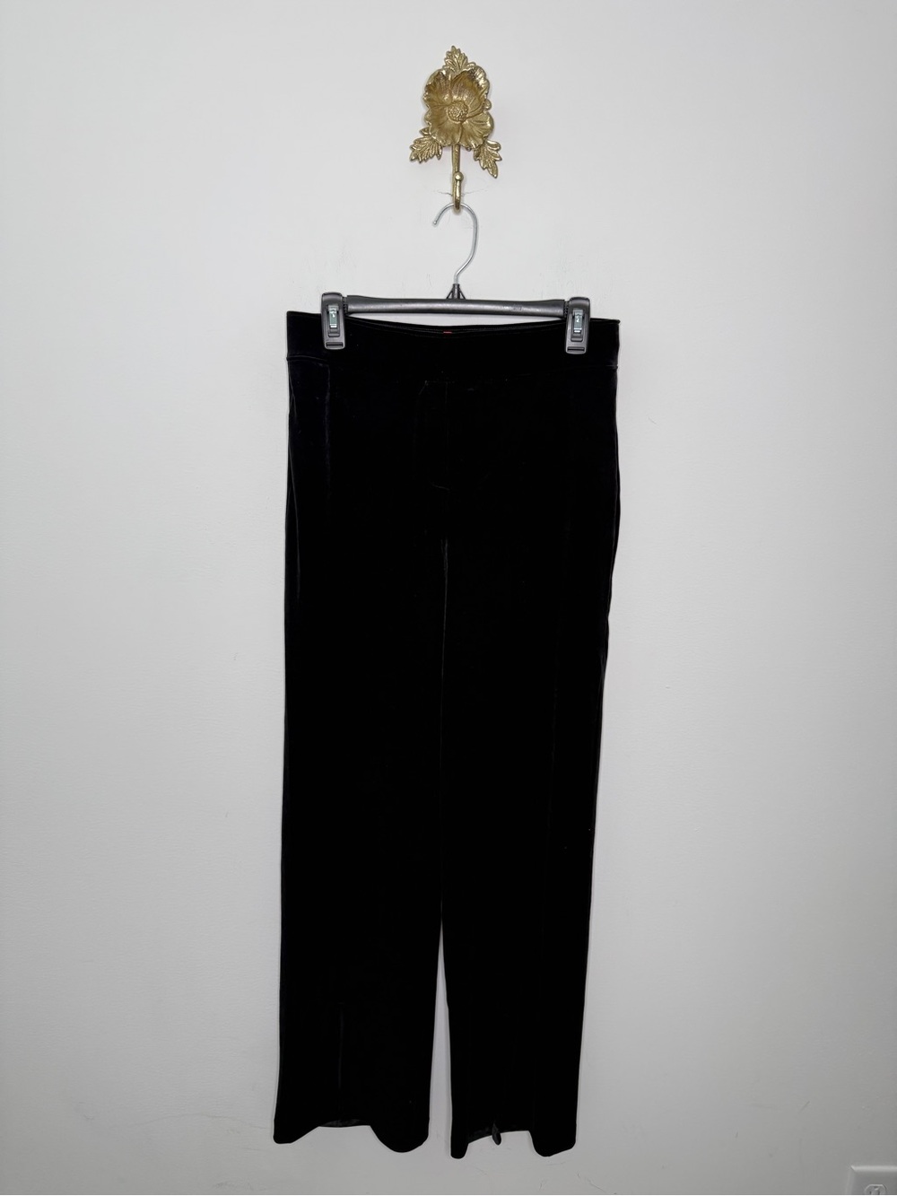 Spanx Velvet Front Slit Pants L